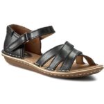 صندل زنانه کلارک مدل Tustin Sahara Black Leather - تصویر 2
